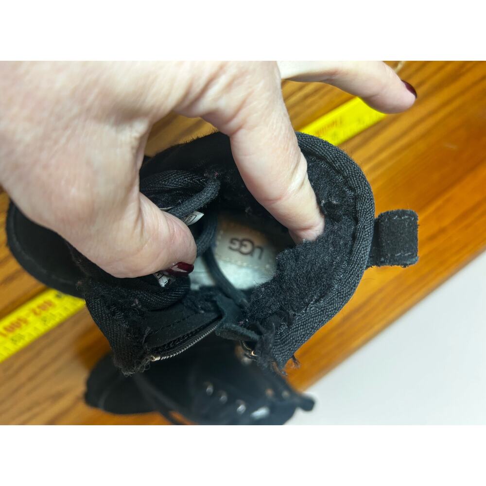 Uggs Toddler Size 8 Neumel Boot 1017320T Suede Black - Picture 5 of 8